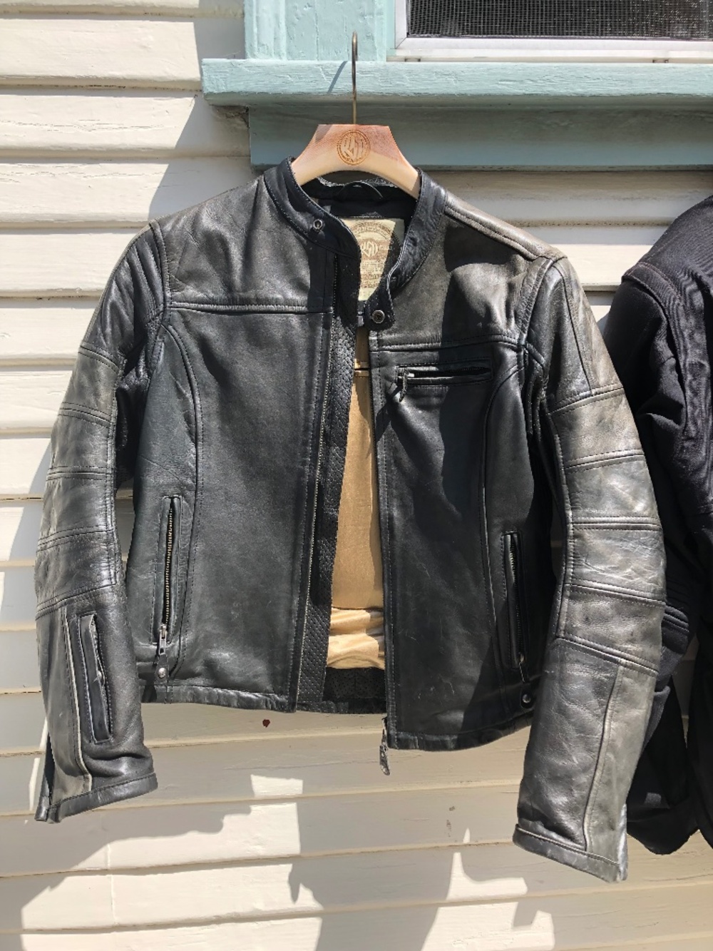 Roland Sands Women’s Leather Motorcycle Jacket w/ Armor – Black – Excellent
